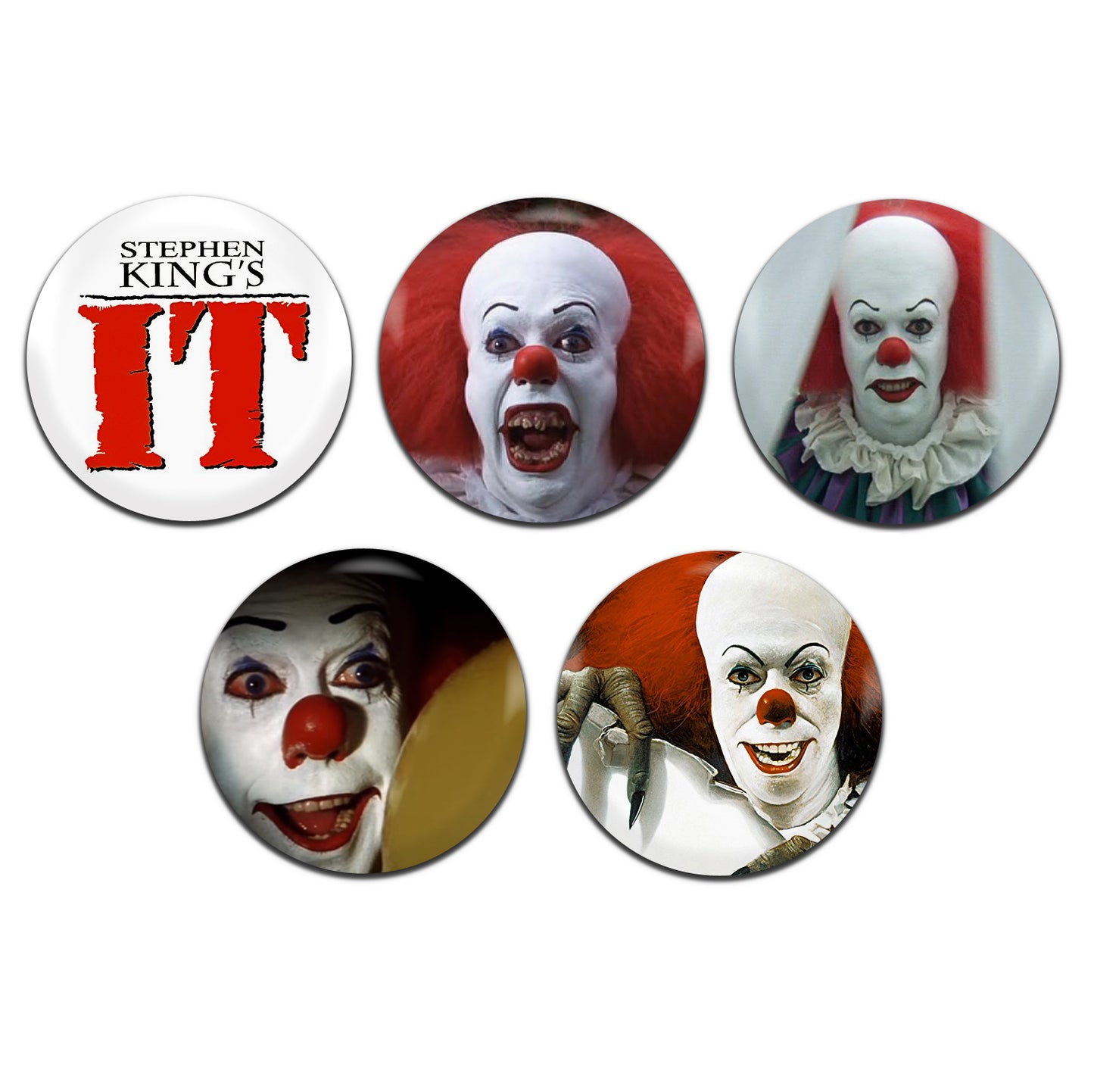 It Movie Horror Film 80's 25mm / 1 Inch D-Pin Button Badges (5x Set)