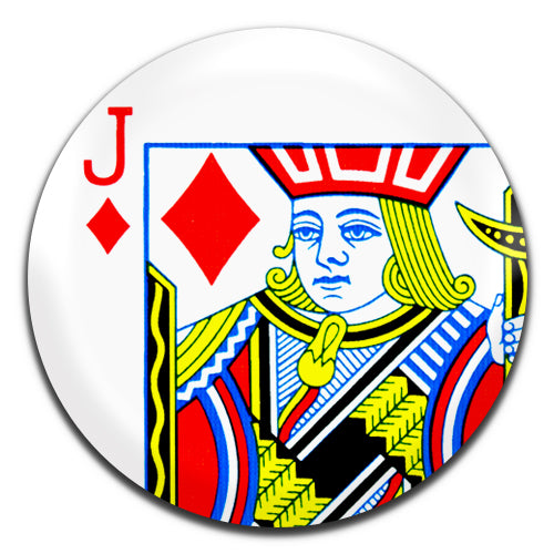 Jack Of Diamonds Playing Cards Poker Blackjack Solitaire 25mm / 1 Inch D-pin Button Badge