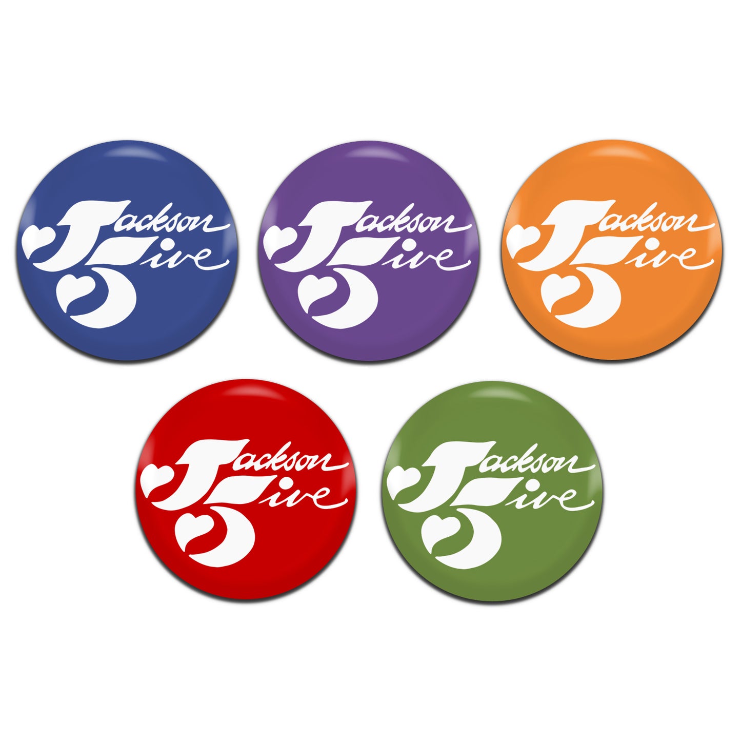 Jackson 5 Soul Pop Band 60's 70's 25mm / 1 Inch D-Pin Button Badges (5x Set)