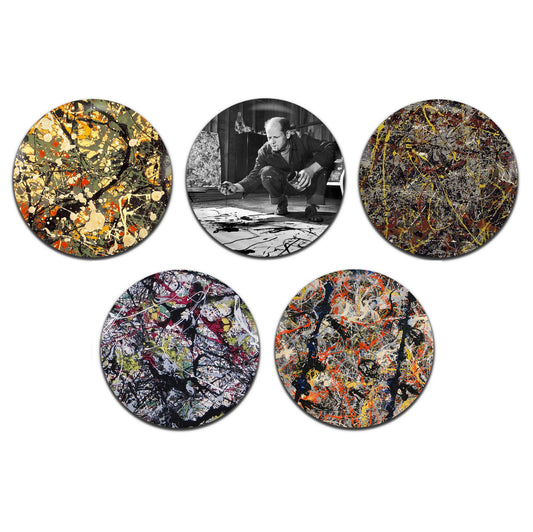Jackson Pollock Abstract Artist Painter Art 40's 50's 25mm / 1 Inch D-Pin Button Badges (5x Set)