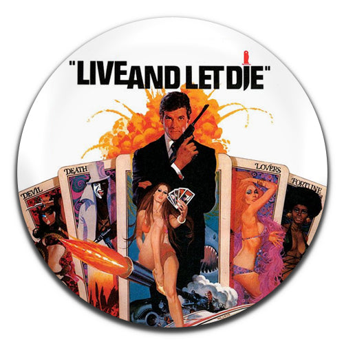 Live And Let Die James Bond Movie Spy Film 70's 25mm / 1 Inch D-pin Button Badge