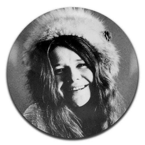 Janis Joplin Black & White Rock Psychedelic Singer 60's 25mm / 1 Inch D-pin Button Badge