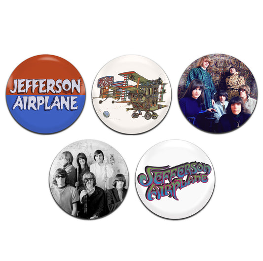 Jefferson Airplane Psychedelic Rock Band 60's 25mm / 1 Inch D-Pin Button Badges (5x Set)