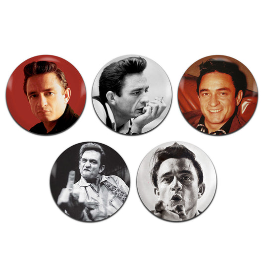 Johnny Cash Country Rock And Roll 50's 60's 25mm / 1 Inch D-Pin Button Badges (5x Set)