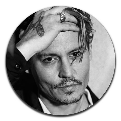 Johnny Depp Black & White Movie Film Actor 80's 90's 00's 25mm / 1 Inch D-pin Button Badge