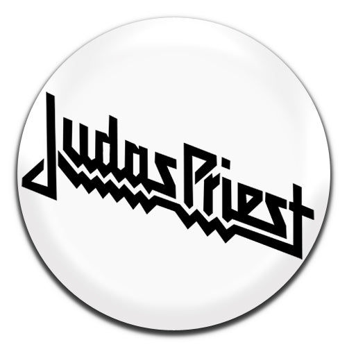 Judas Priest White Heavy Metal Rock Band 70's 25mm / 1 Inch D-pin Button Badge