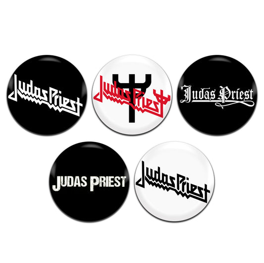 Judas Priest Heavy Metal Rock Band 70's 25mm / 1 Inch D-Pin Button Badges (5x Set)
