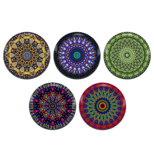 Kaleidoscope Trippy Psychedelic Novelty 25mm / 1 Inch D-Pin Button Badges (5x Set)