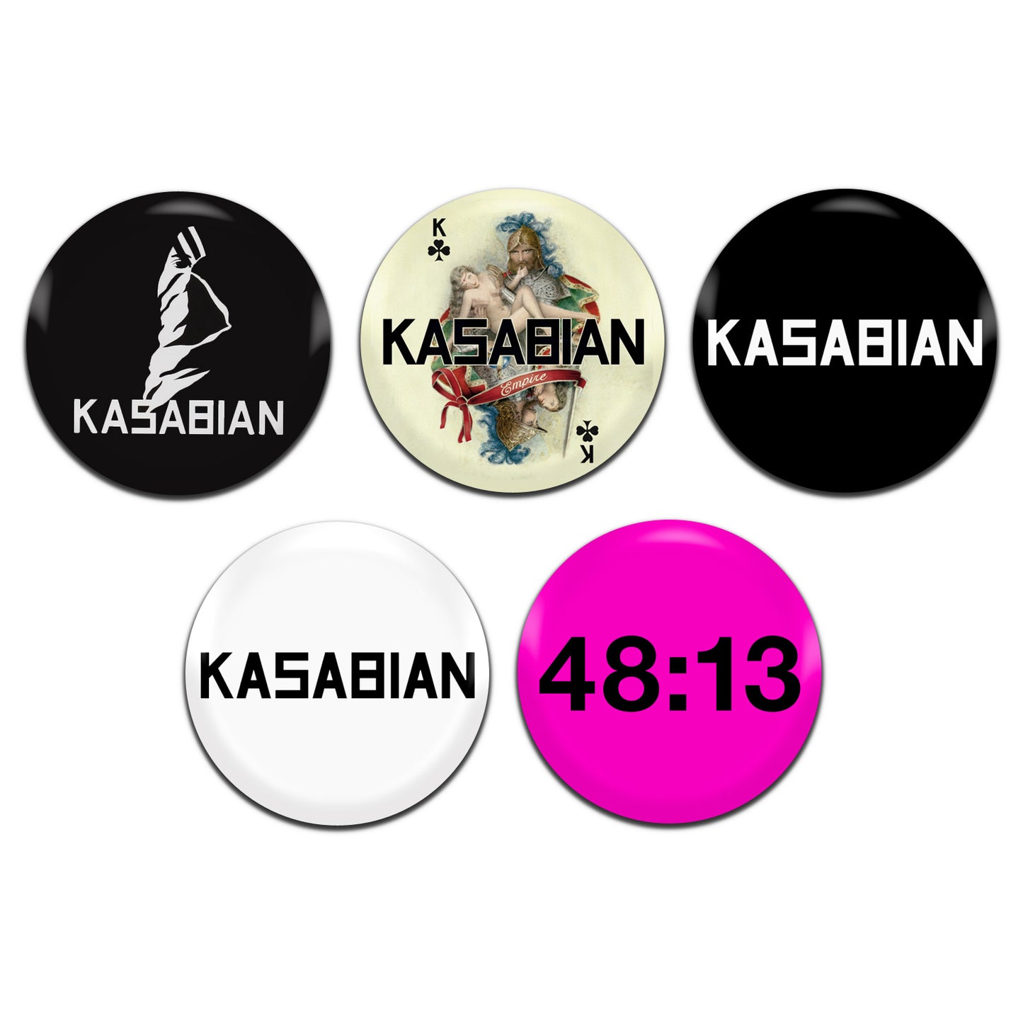 Kasabian Indie Rock Band 00's  25mm / 1 Inch D-Pin Button Badges (5x Set)