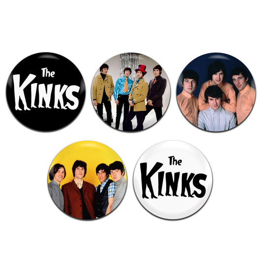 The Kinks Rock Band 60's 25mm / 1 Inch D-Pin Button Badges (5x Set)