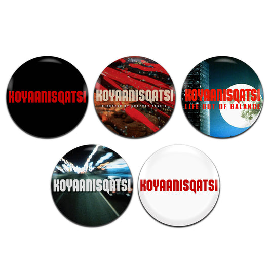 Koyaanisqatsi Movie Film 80's 25mm / 1 Inch D-Pin Button Badges (5x Set)