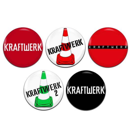 Kraftwerk Electronic Synth Pop Band 70's 25mm / 1 Inch D-Pin Button Badges (5x Set)