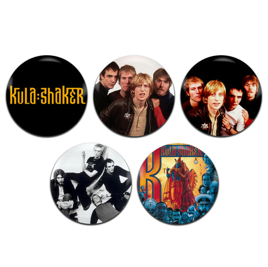 Kula Shaker Indie Rock Britpop Band Psychedelic 90's 25mm / 1 Inch D-Pin Button Badges (5x Set)