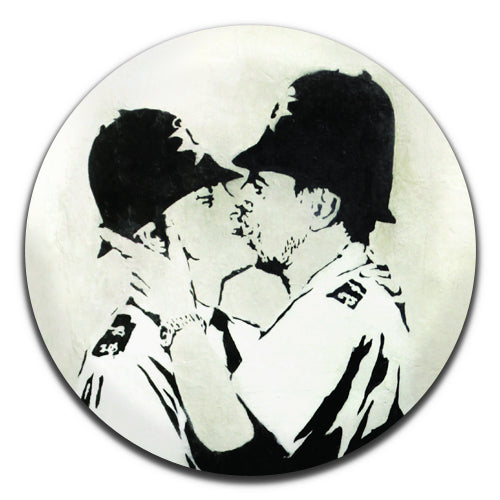 Banksy Police Officers Kissing Art 00's 25mm / 1 Inch D-pin Button Badge