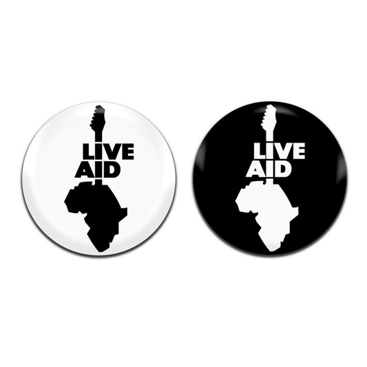 LIve Aid 80's Concert 25mm / 1 Inch D-Pin Button Badges (2x Set)