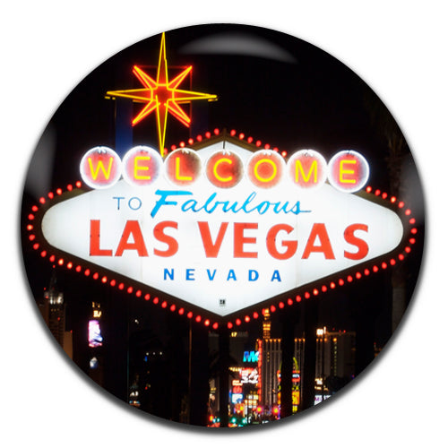 Las Vegas Sign USA Casino Gambling Poker Blackjack 25mm / 1 Inch D-pin Button Badge