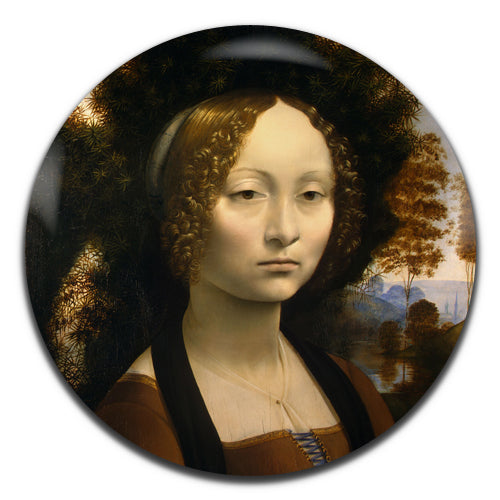 Leonardo Da Vinci Ginevra De Benci Classic Art Painting 25mm / 1 Inch D-pin Button Badge