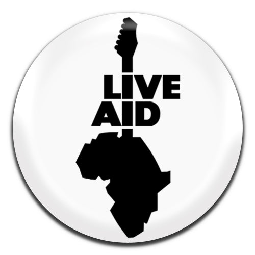 Live Aid 80's Concert White 25mm / 1 Inch D-pin Button Badge