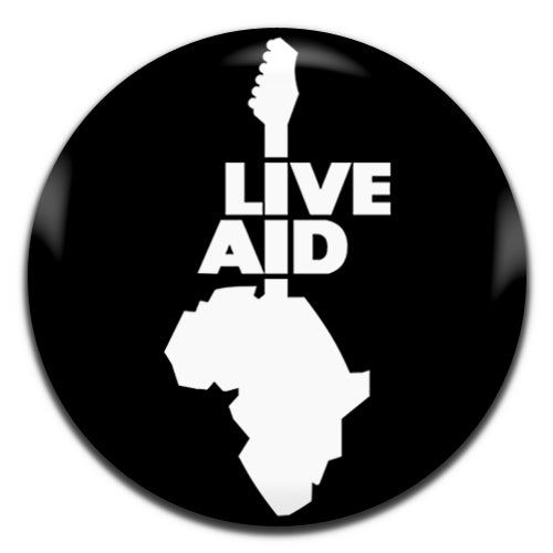 Live Aid 80's Concert Black 25mm / 1 Inch D-pin Button Badge