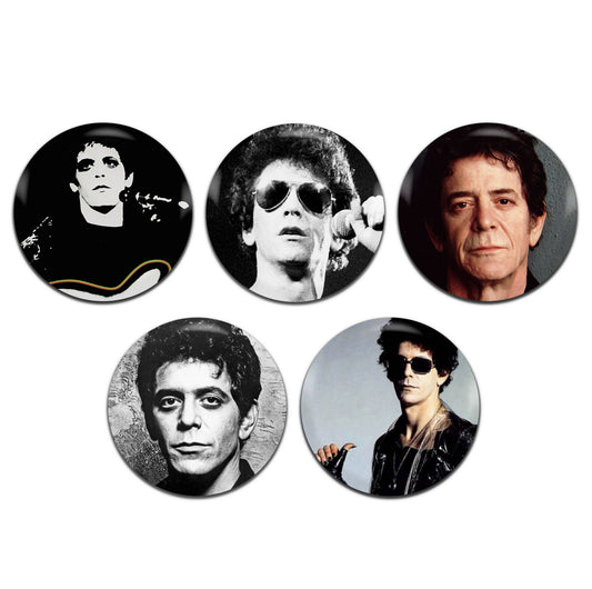 Lou Reed Rock Glam Punk 70's 25mm / 1 Inch D-Pin Button Badges (5x Set)