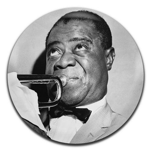 Louis Armstrong Black & White Jazz Swing 40's 50's 25mm / 1 Inch D-pin Button Badge