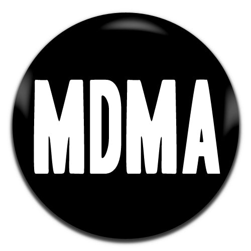 MDMA Drugs Novelty Black 25mm / 1 Inch D-pin Button Badge