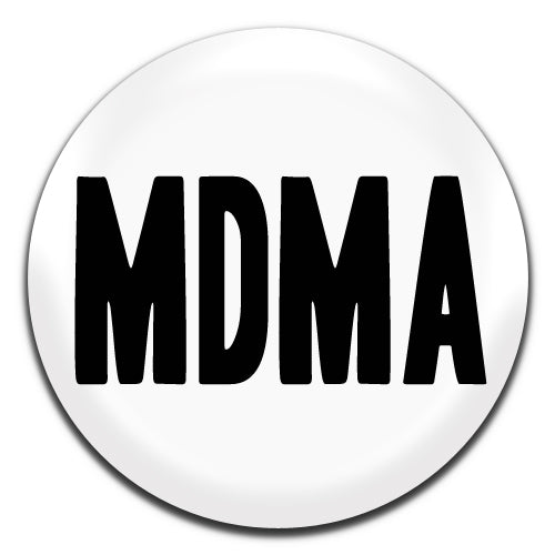 MDMA Drugs Novelty White 25mm / 1 Inch D-pin Button Badge