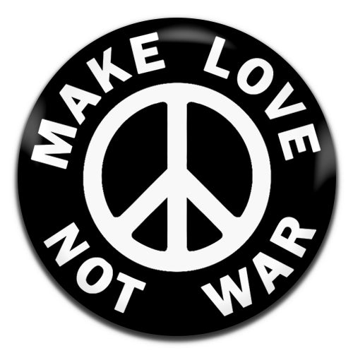 Make Love Not War Hippie Peace Retro Black 25mm / 1 Inch D-pin Button Badge