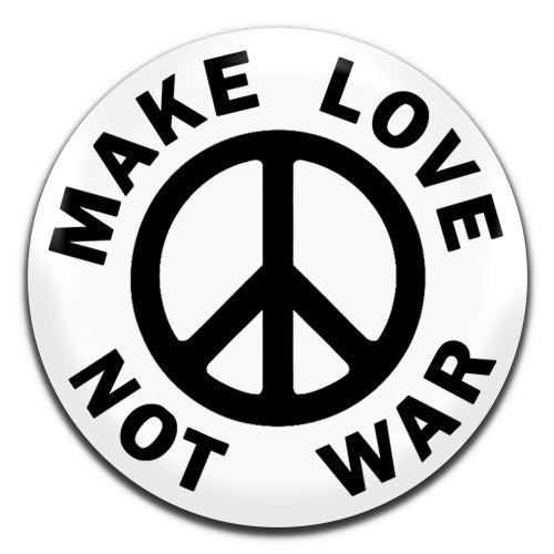 Make Love Not War Hippie Peace Retro White 25mm / 1 Inch D-pin Button Badge