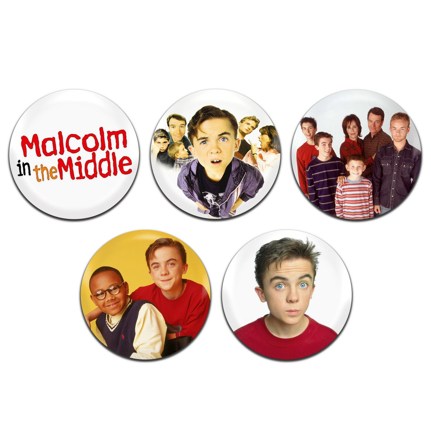 Malcolm In The Middle TV 00's 25mm / 1 Inch D-Pin Button Badges (5x Set)