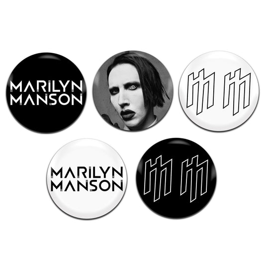 Marilyn Manson Metal Goth Gothic Rock 90's 00's 25mm / 1 Inch D-Pin Button Badges (5x Set)