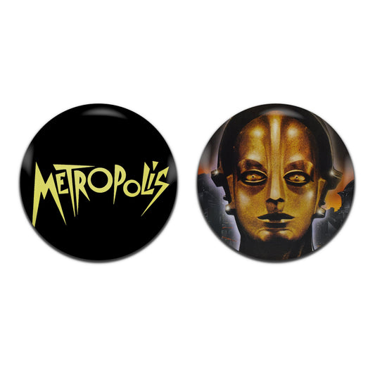 Metropolis Sci-Fi Movie Classic Film 20's 25mm / 1 Inch D-Pin Button Badges (2x Set)