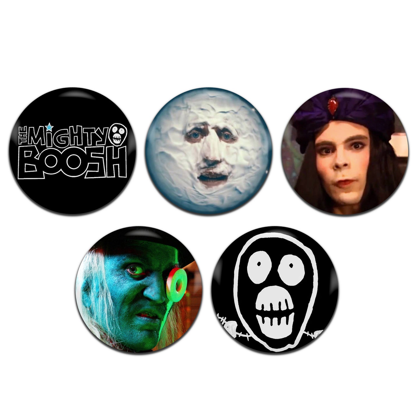 The Mighty Boosh TV Comedy 00's 25mm / 1 Inch D-Pin Button Badges (5x Set)