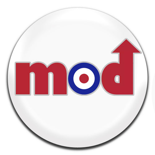 Mod White 25mm / 1 Inch D-pin Button Badge