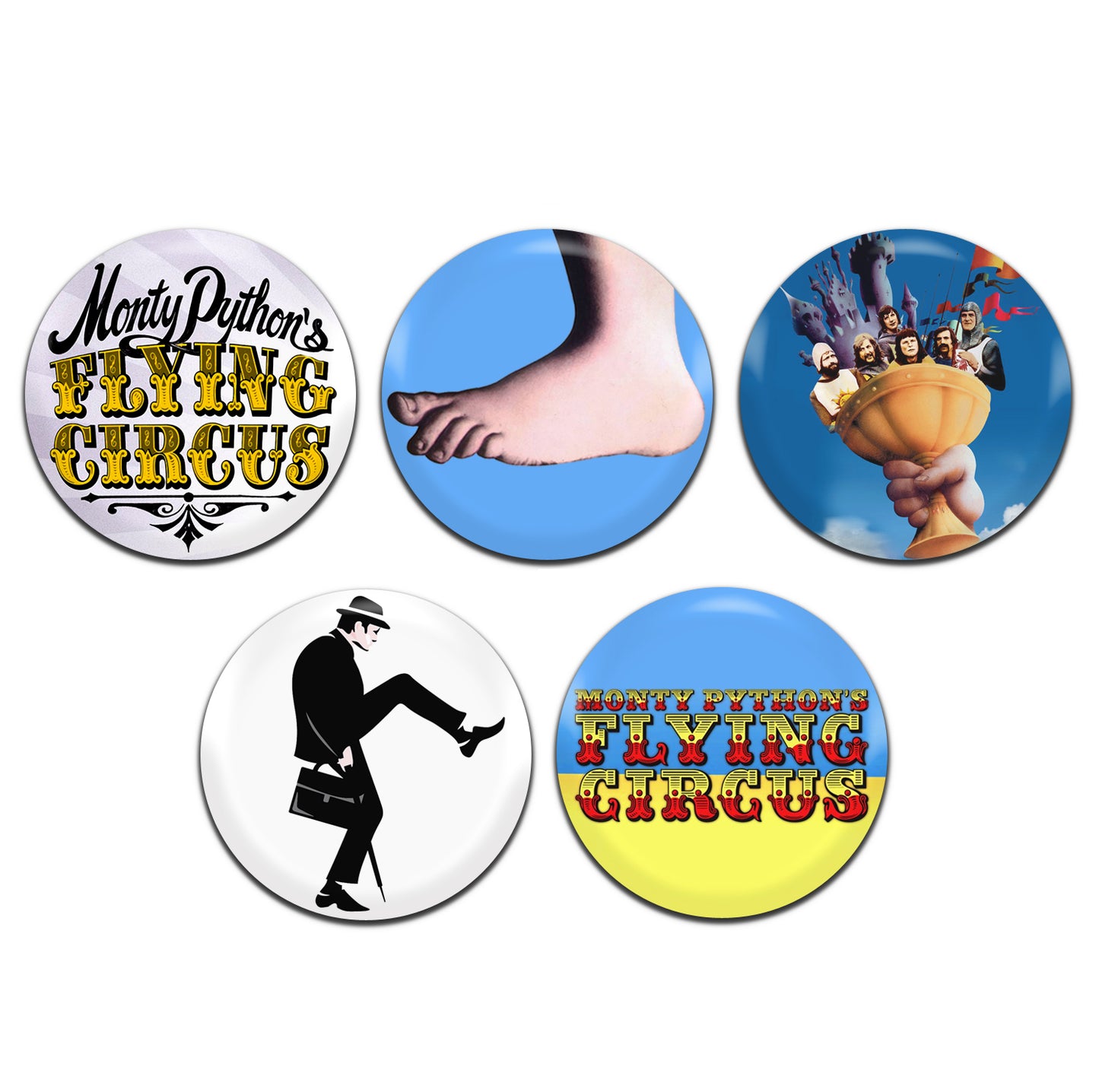 Monty Python Classic Comedy TV Film Movie 25mm / 1 Inch D-Pin Button Badges (5x Set)