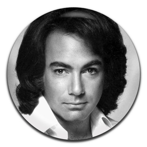 Neil Diamond Rock Pop Singer 60's 70's Black & White 25mm / 1 Inch D-pin Button Badge