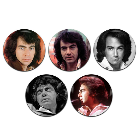 Neil Diamond Rock Pop Singer 60's 70's 25mm / 1 Inch D-Pin Button Badges (5x Set)