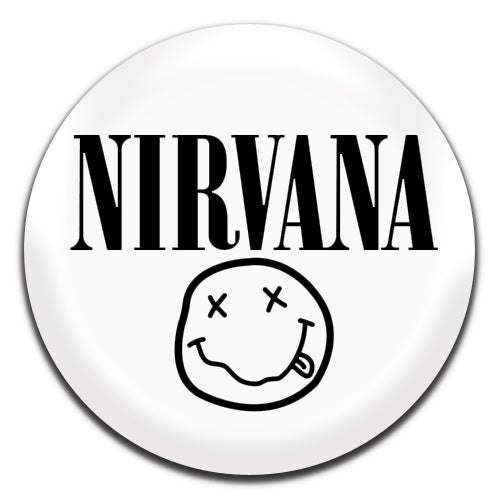 Nirvana Smiley Face Alternative Rock Grunge 90's White 25mm / 1 Inch D-pin Button Badge