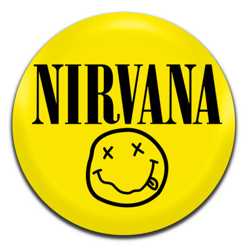 Nirvana Smiley Face Alternative Rock Grunge 90's Yellow 25mm / 1 Inch D-pin Button Badge