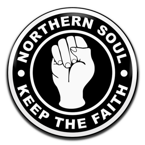 Northern Soul Keep The Faith Mod Black 25mm / 1 Inch D-pin Button Badge