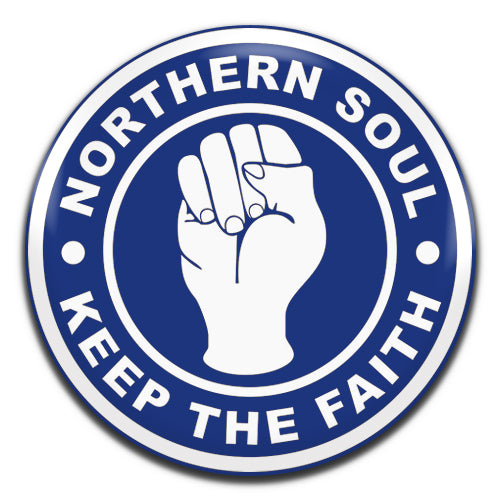 Northern Soul Keep The Faith Mod Blue 25mm / 1 Inch D-pin Button Badge