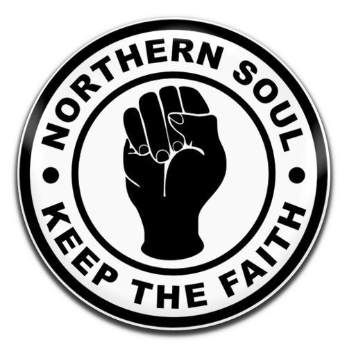 Northern Soul Keep The Faith Mod White Black 25mm / 1 Inch D-pin Button Badge