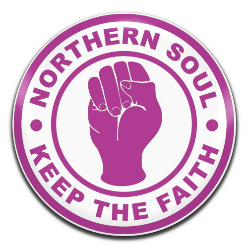 Northern Soul Keep The Faith Mod White Pink 25mm / 1 Inch D-pin Button Badge