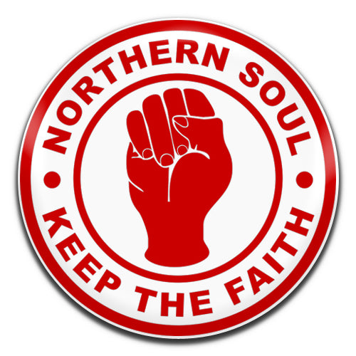 Northern Soul Keep The Faith Mod White Red 25mm / 1 Inch D-pin Button Badge