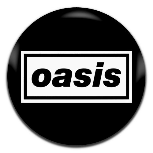 Oasis Indie Rock Brit Pop 90's 00's Black 25mm / 1 Inch D-pin Button Badge