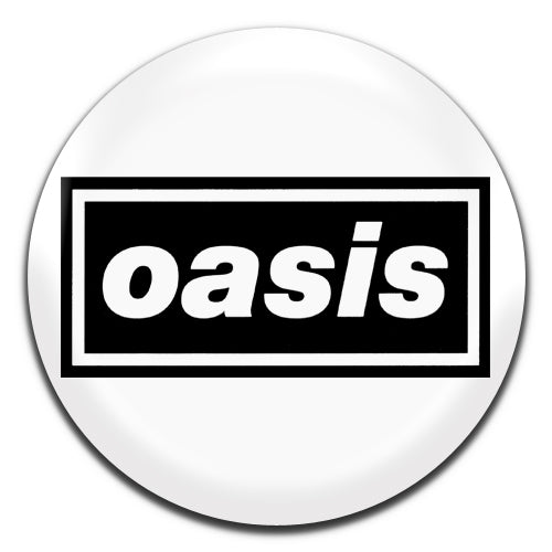 Oasis Indie Rock Brit Pop 90's 00's White 25mm / 1 Inch D-pin Button Badge