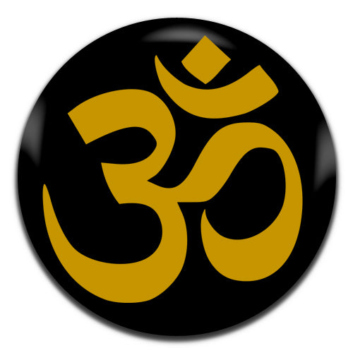 Om Hindu Mantra Black Gold 25mm / 1 Inch D-pin Button Badge