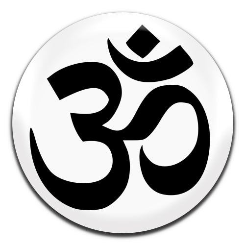 Om Hindu Mantra White 25mm / 1 Inch D-pin Button Badge