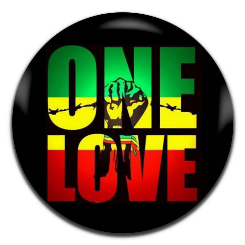 One Love Reggae 25mm / 1 Inch D-pin Button Badge