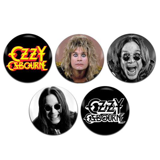Ozzy Osbourne Heavy Rock Metal Singer 25mm / 1 Inch D-Pin Button Badges (5x Set)